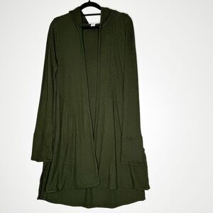 Athleta Harmony Pose Wrap Open Front Ribbed Knit Hoodie Cardigan Women's Size XS